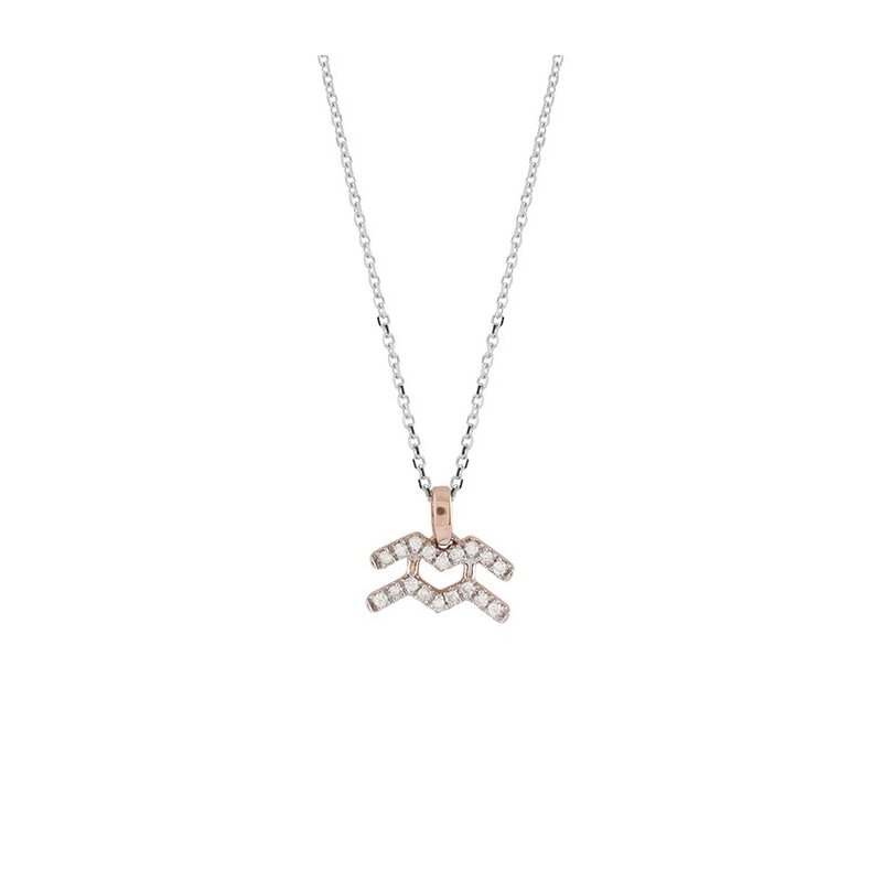 Salvini - Collierino Oro Bianco/Rosa - Diamante Rotondo