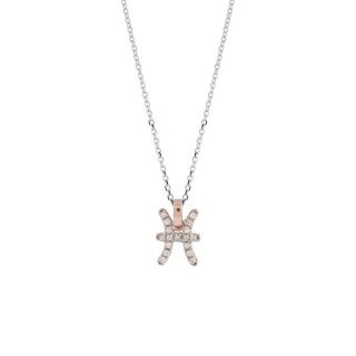 Salvini - Collierino In Oro Bianco/Rosa - Diamante Rotondo