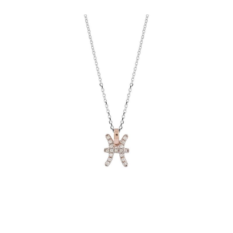 Salvini - Collierino In Oro Bianco/Rosa - Diamante Rotondo