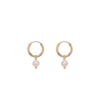 Alisia - Orecchini Hoop - Perla Pendente - Argento 925