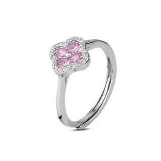 Boccadamo - An534R Anello - Argento - Cristalli Rosa