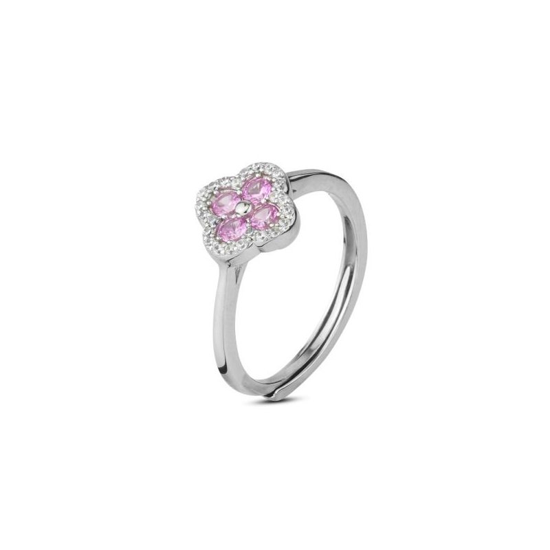 Boccadamo - An534R Anello - Argento - Cristalli Rosa