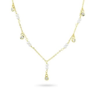 Boccadamo - Collana Gr911D - Argento Placcato - Perle Zirconi