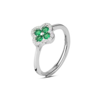 Boccadamo - Anello Argento - Zirconi - Cristalli Verdi