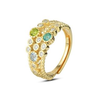 Boccadamo - An532D Anello - Argento - Oro Giallo