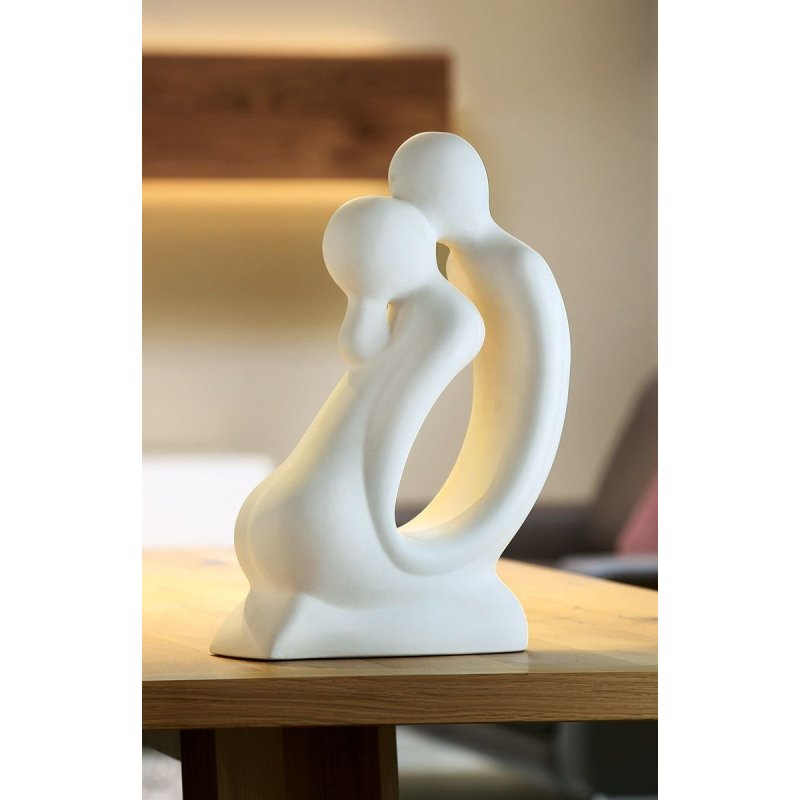 Gilde - Figura Coppia Il Bacio - Ceramica Crema
