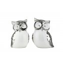 Gilde - Figura Gufo Berta - Ceramica Argento Bianco