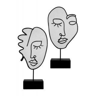 Gilde - Scultura Motivo Facciale - Resina Bianca