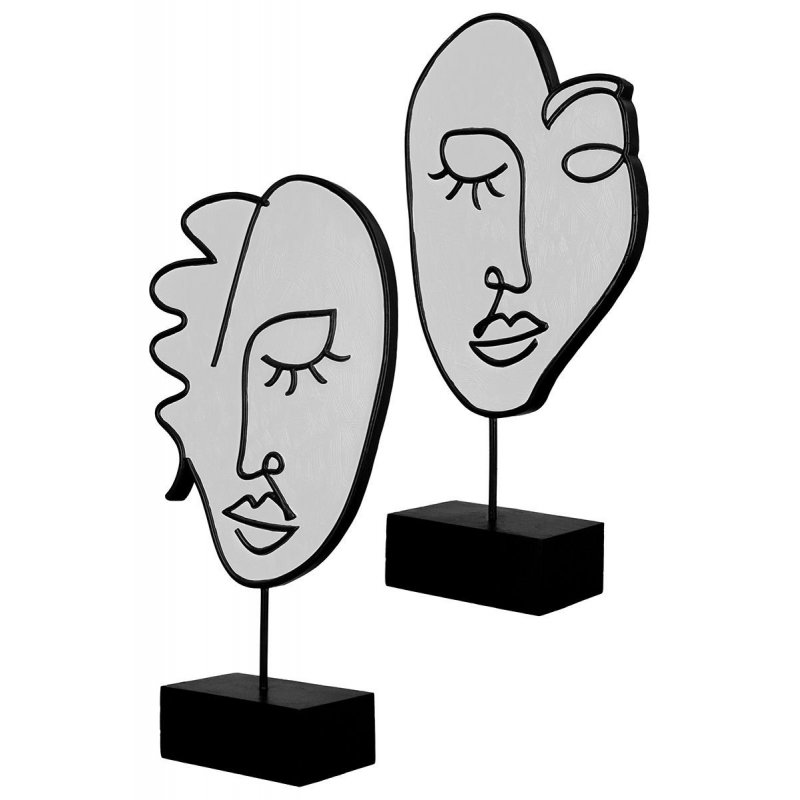 Gilde - Scultura Motivo Facciale - Resina Bianca