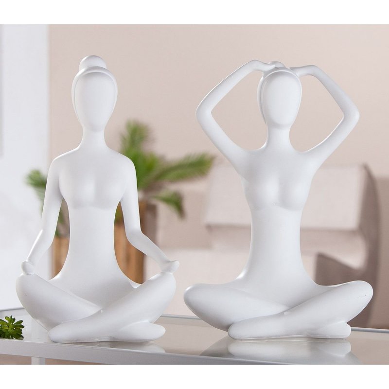 Gilde - Figurina Donna Meditazione - Polietilene - Bianco