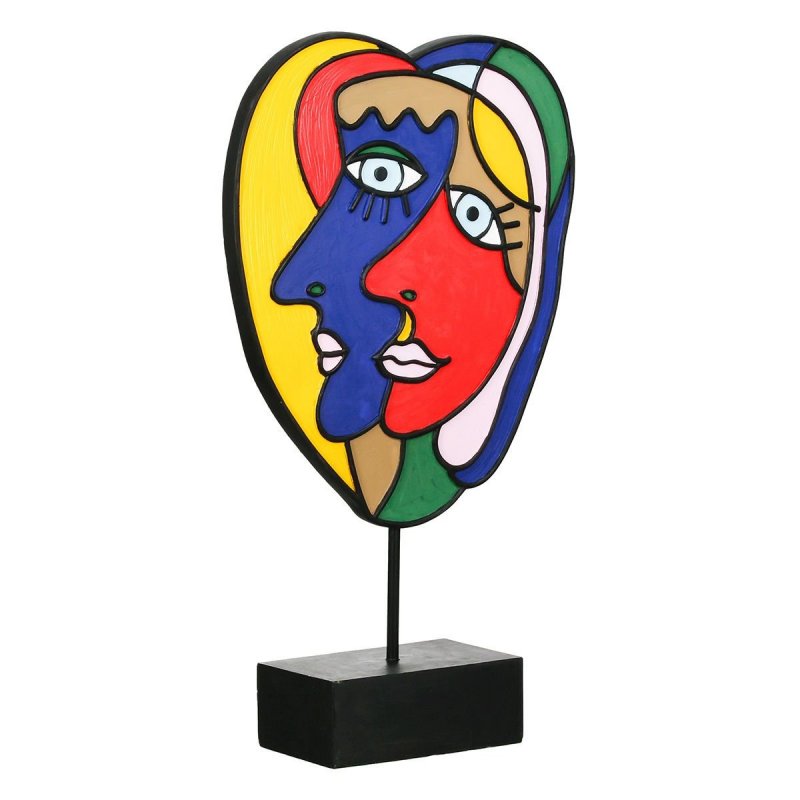 Gilde - Scultura Motivo Faccia - Resina Sintetica - Multicolore