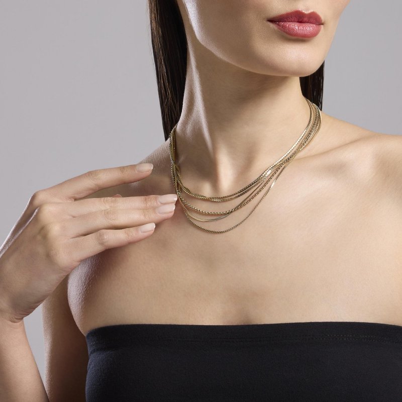 Kidult - Girocollo Dorato - Catene Multiple - Style 08