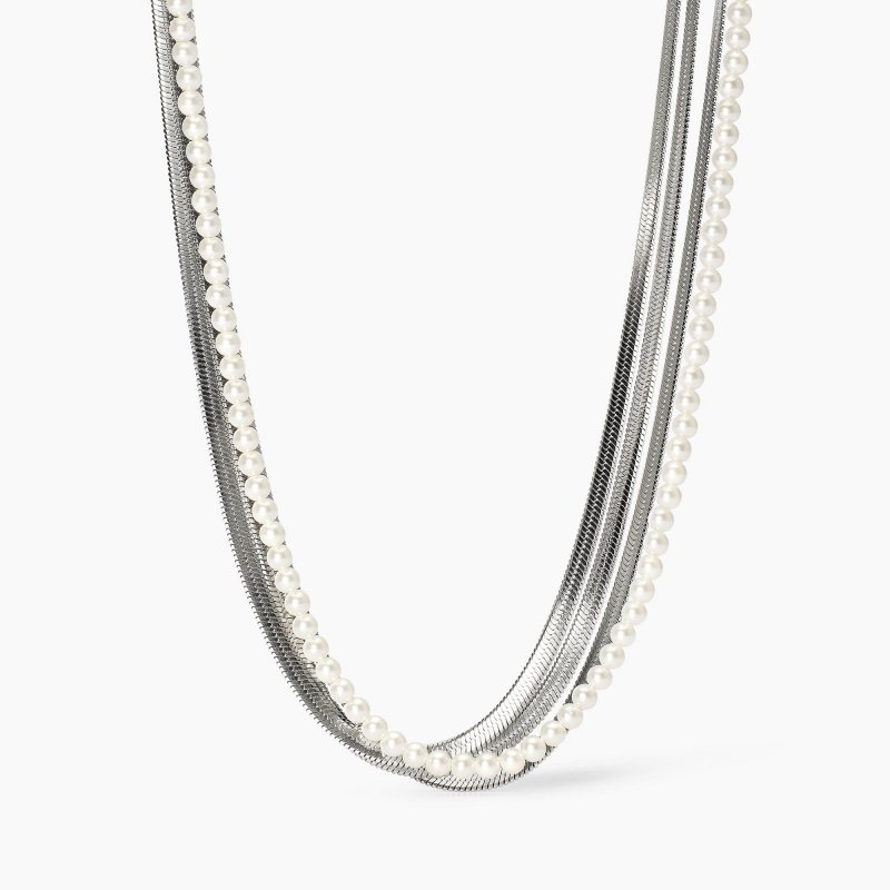 Kidult - Girocollo Con Catene - Perle Conchiglia - Style 14