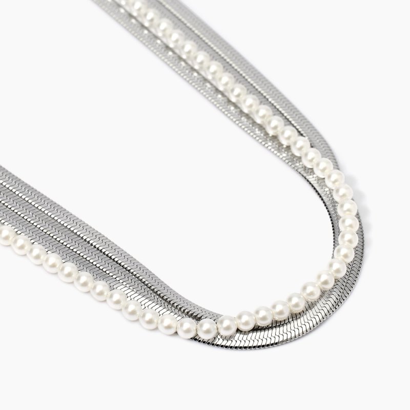Kidult - Girocollo Con Catene - Perle Conchiglia - Style 14