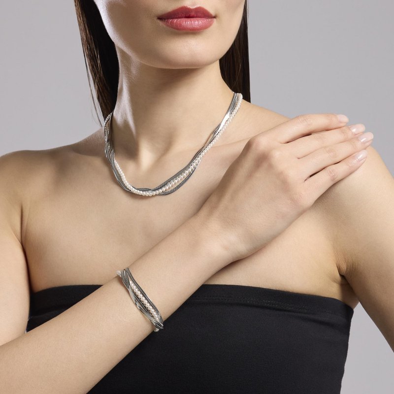 Kidult - Girocollo Con Catene - Perle Conchiglia - Style 14