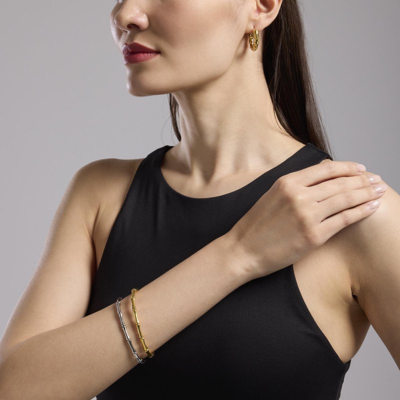 Kidult - Bracciale Rigido Bambù - Acciaio Dorato