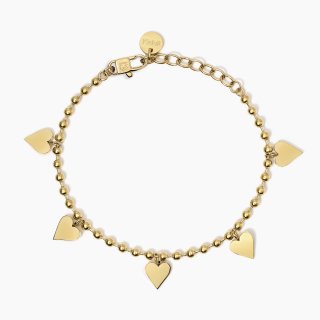 Kidult - Bracciale Dorato - Ciondoli Cuore - Style 18
