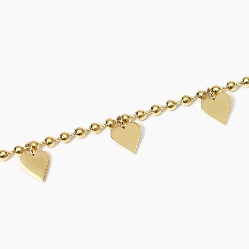 Kidult - Bracciale Dorato - Ciondoli Cuore - Style 18