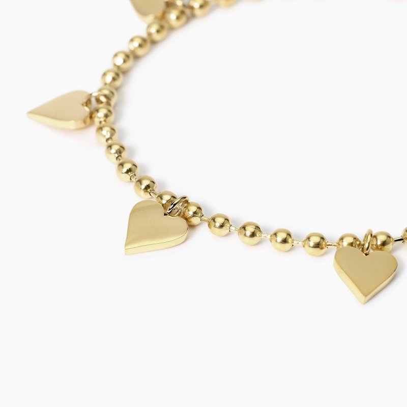 Kidult - Bracciale Dorato - Ciondoli Cuore - Style 18