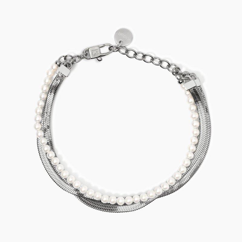 Kidult - Bracciale Style 14 - Acciaio - Perle Conchiglia