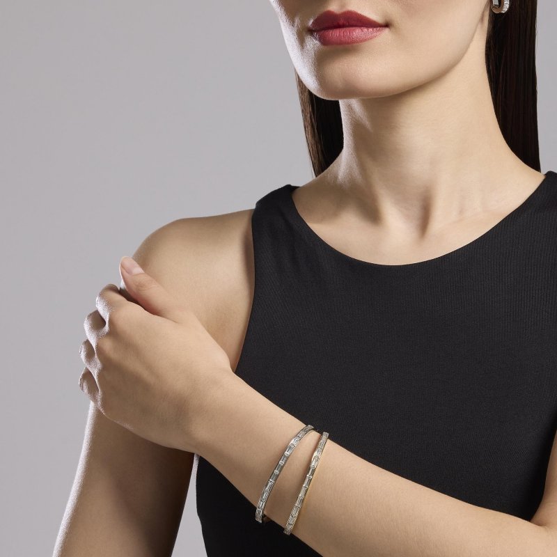 Kidult - Bracciale Rigido Style 21 - Acciaio Dorato - Zirconi