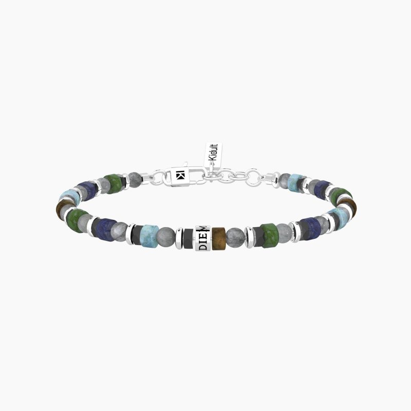 Kidult - Bracciale Uomo - Pietre Multicolor - Carpe Diem