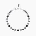 Kidult - Bracciale Uomo Con Agata Nera E Grigia