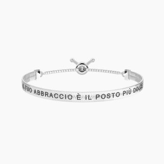 Kidult - Bracciale Regolabile - Frase Mamma - Acciaio