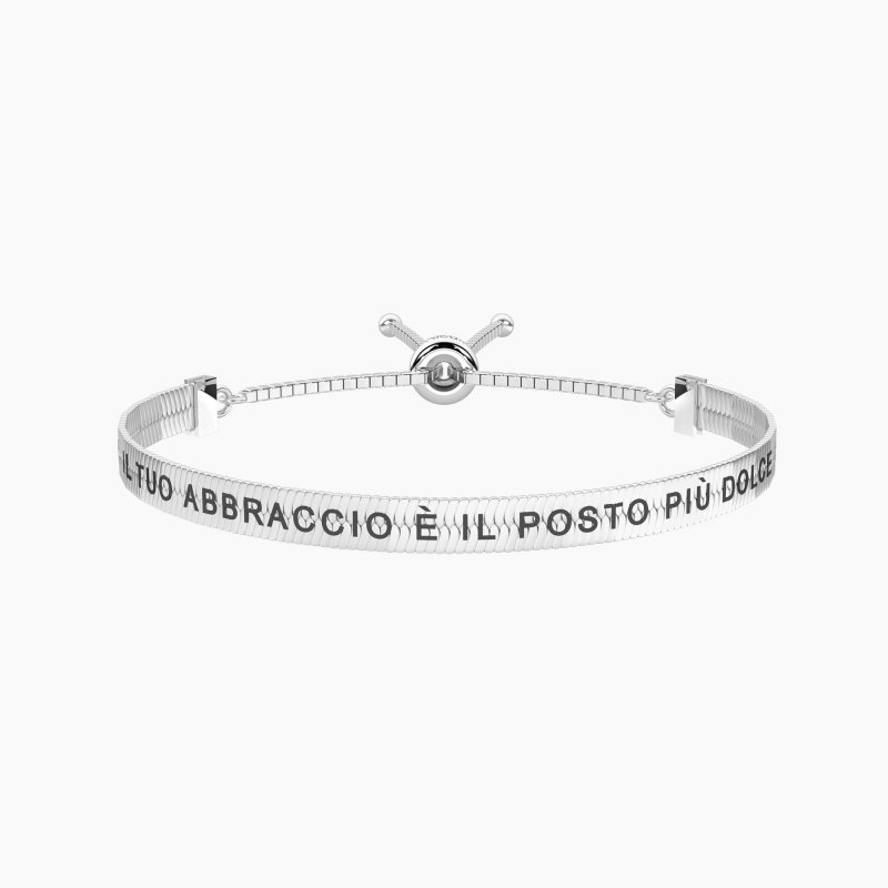 Kidult - Bracciale Regolabile - Frase Mamma - Acciaio