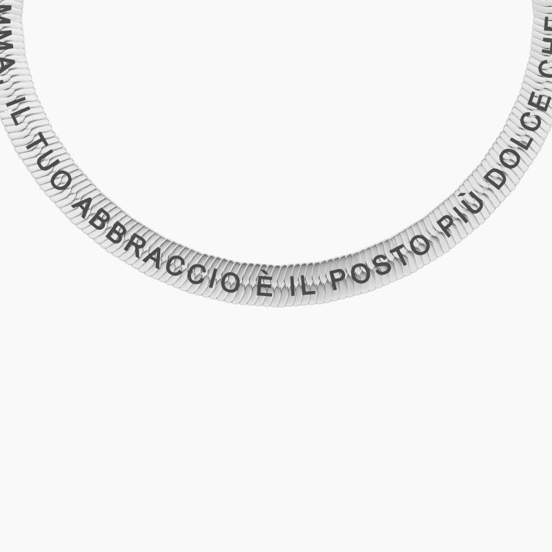 Kidult - Bracciale Regolabile - Frase Mamma - Acciaio