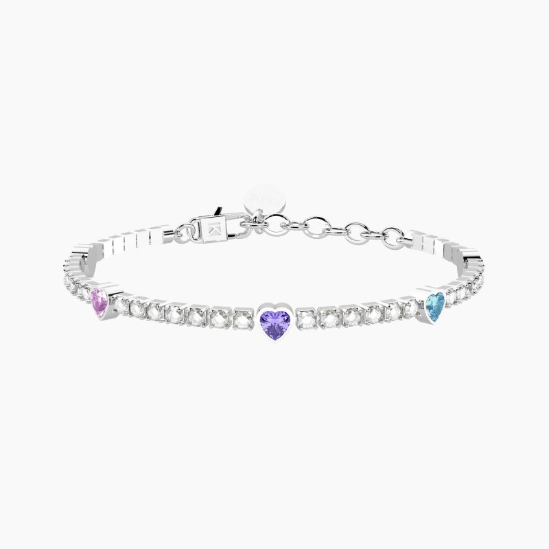 Kidult - Bracciale Tennis - Cristalli - Cuori Multicolor