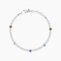 Kidult - Bracciale Tennis - Cristalli - Cuori Multicolor