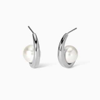 Kidult - Orecchini Semicerchio - Perle Conchiglia - Acciaio