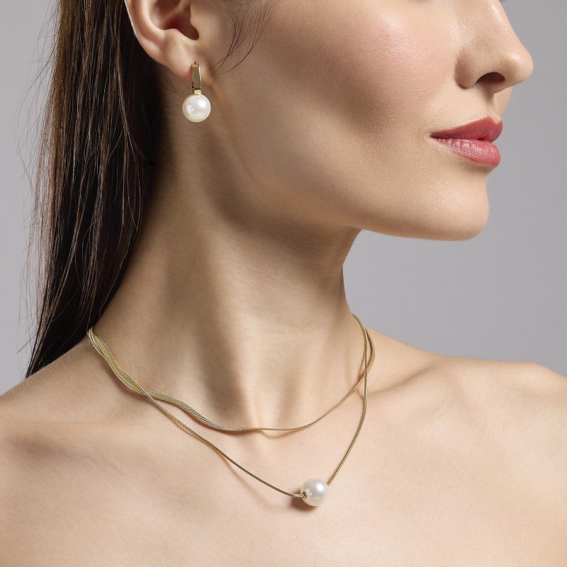 Kidult - Orecchini Style 14 - Acciaio Dorato - Perle