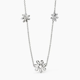 Kidult - Girocollo Con Fiori - Acciaio - Cristalli