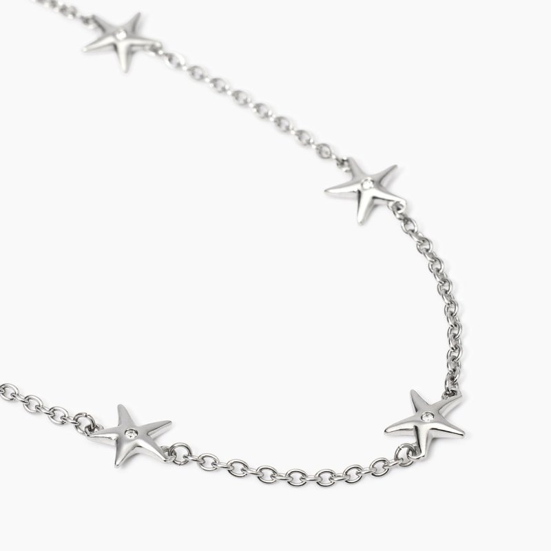 Kidult - Girocollo Con Stelle Marine - Acciaio E Cristalli