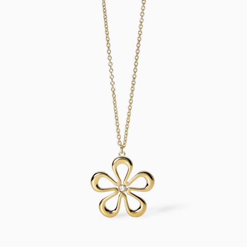 Kidult - Collana In Acciaio Dorato - Fiore Style 17