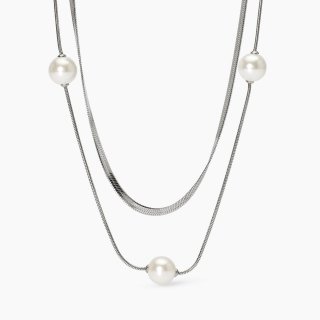Kidult - Collana Doppia Catena - Perle Conchiglia