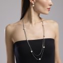 Kidult - Collana Doppia Catena - Perle Conchiglia
