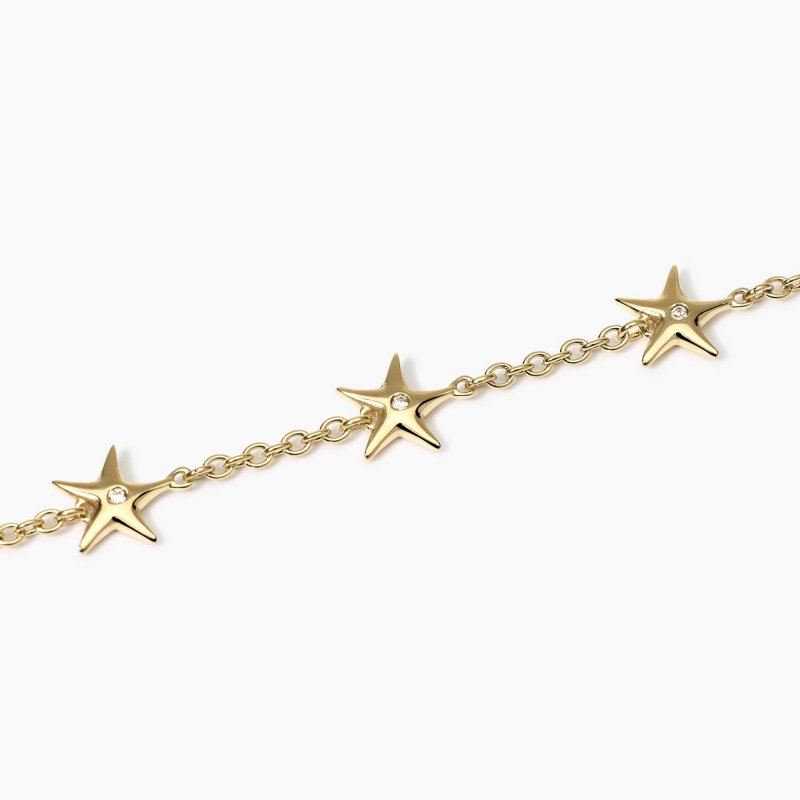 Kidult - Bracciale Stella Marina - Acciaio Dorato - Cristalli