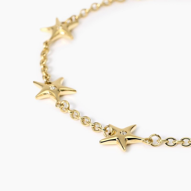 Kidult - Bracciale Stella Marina - Acciaio Dorato - Cristalli