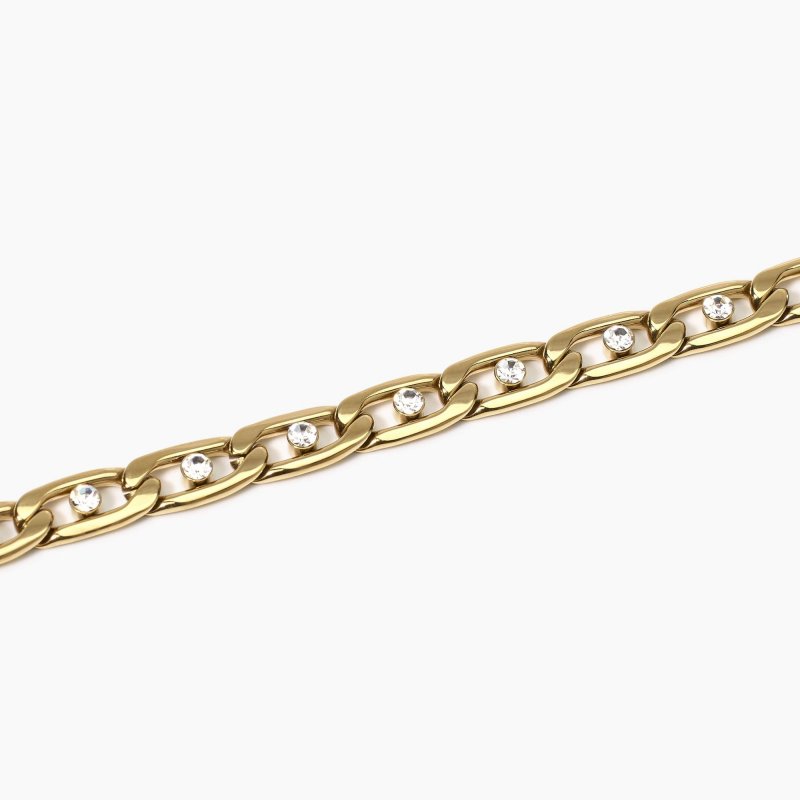 Kidult - Bracciale Style 06 - Acciaio Dorato - Cristalli
