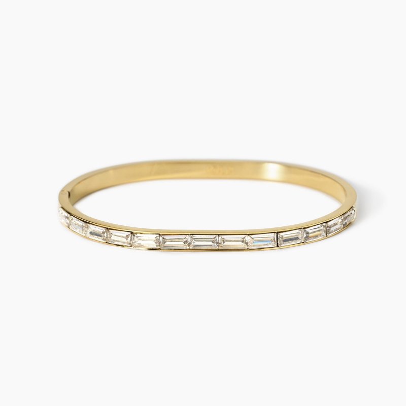 Kidult - Bracciale Rigido - Acciaio Dorato - Zirconi
