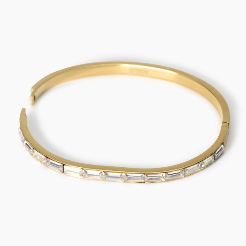 Kidult - Bracciale Rigido - Acciaio Dorato - Zirconi