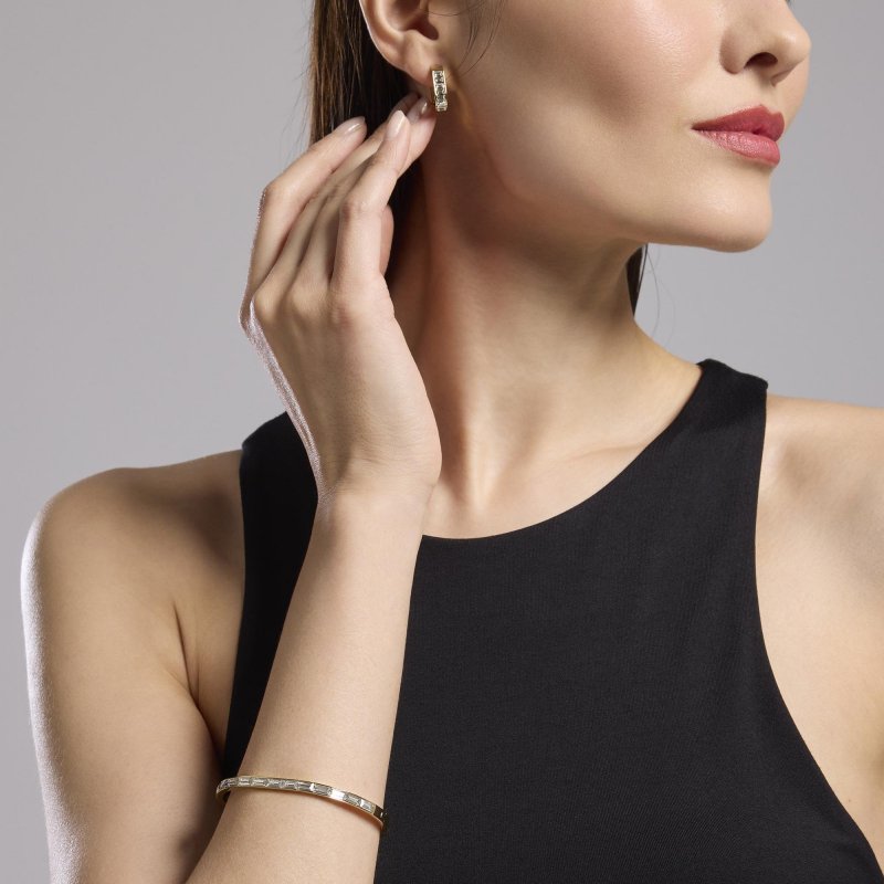 Kidult - Bracciale Rigido - Acciaio Dorato - Zirconi