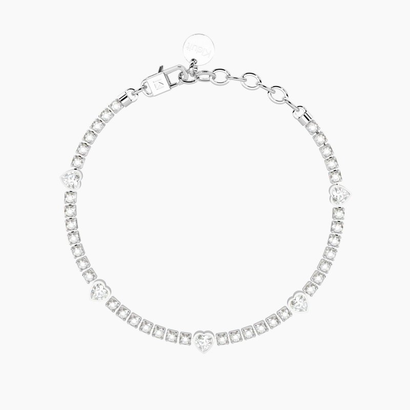 Kidult - Bracciale Tennis - Cristalli - Cuori Zirconi