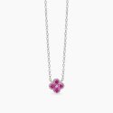 Mabina - Girocollo Fiore Rosa - Argento - Zirconi