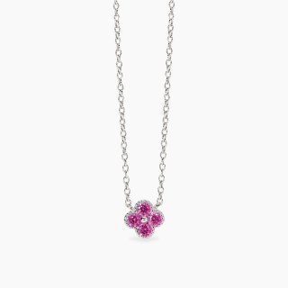 Mabina - Girocollo Fiore Rosa - Argento - Zirconi