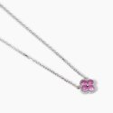 Mabina - Girocollo Fiore Rosa - Argento - Zirconi