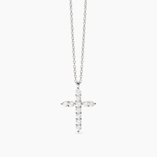 Mabina - Girocollo Con Pendente Croce - Argento Zirconi